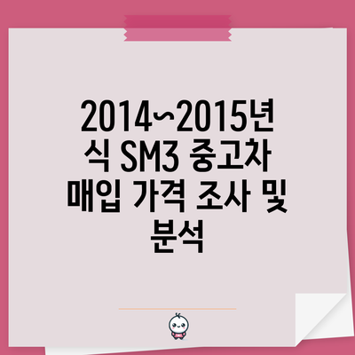 2014~2015년식 SM3 중고차 매입 가격 조사 및 분석