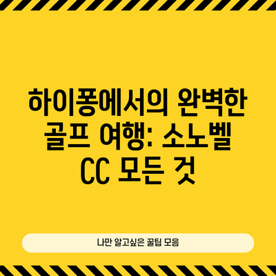 하이퐁에서의 완벽한 골프 여행: 소노벨 CC 모든 것