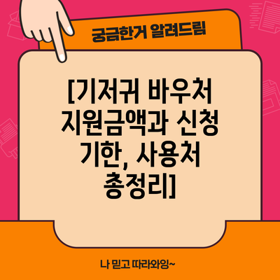 [기저귀 바우처 지원금액과 신청 기한, 사용처 총정리]