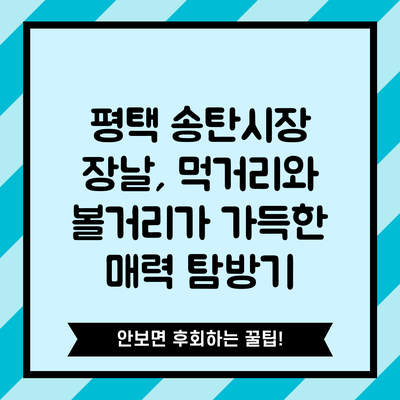 평택 송탄시장 장날, 먹거리와 볼거리가 가득한 매력 탐방기