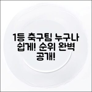 누구나 쉽게 이해하는 1등 축구 팀 순위