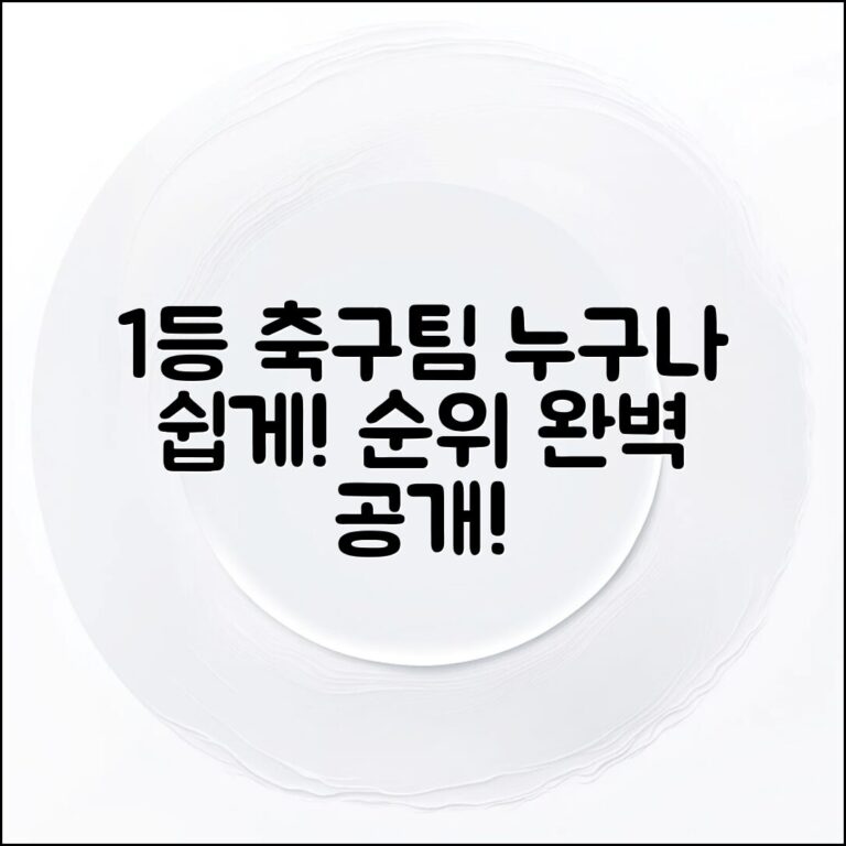 누구나 쉽게 이해하는 1등 축구 팀 순위