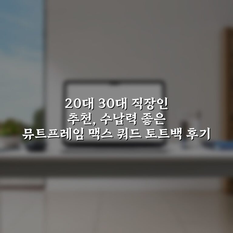 20대 30대 직장인 추천, 수납력 좋은 뮤트프레임 맥스 쿼드 토트백 후기