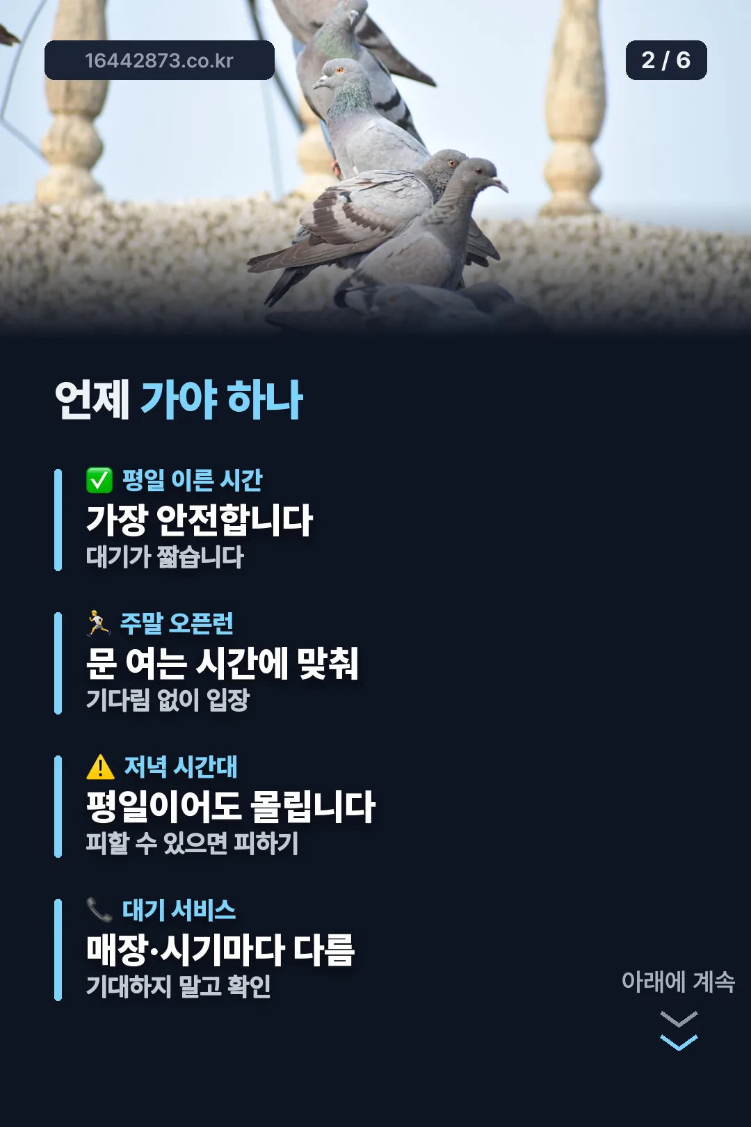 방문 시간대 안내