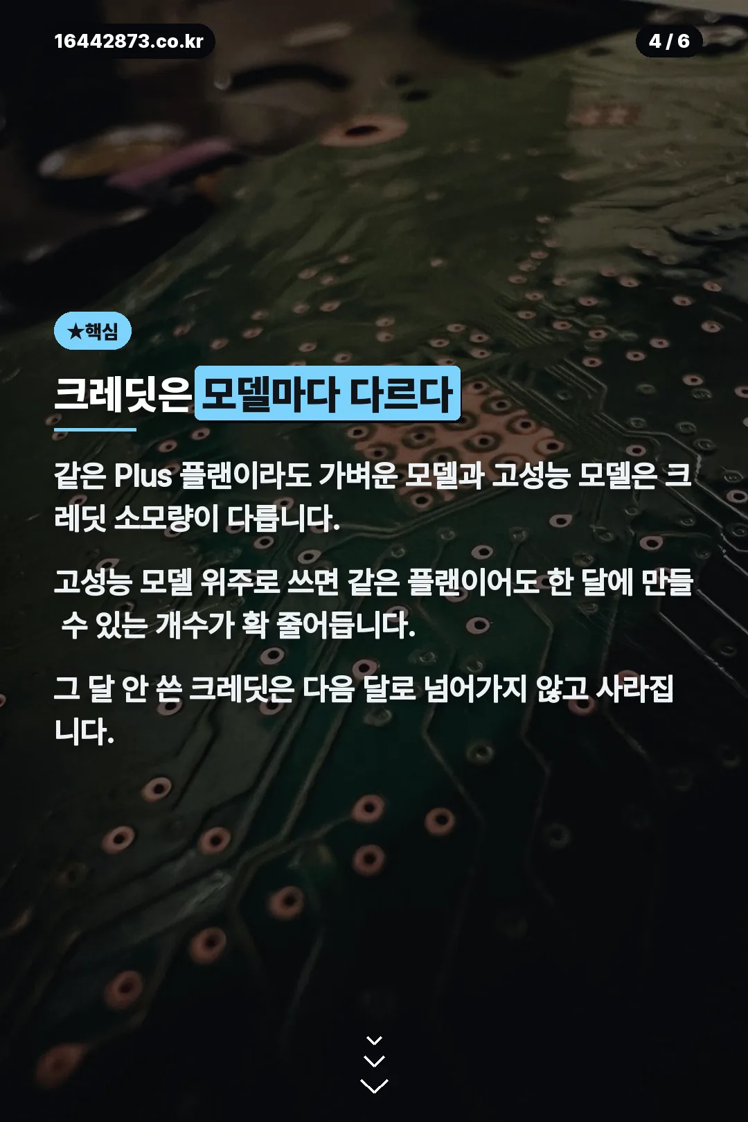 크레딧은 모델마다 다르다