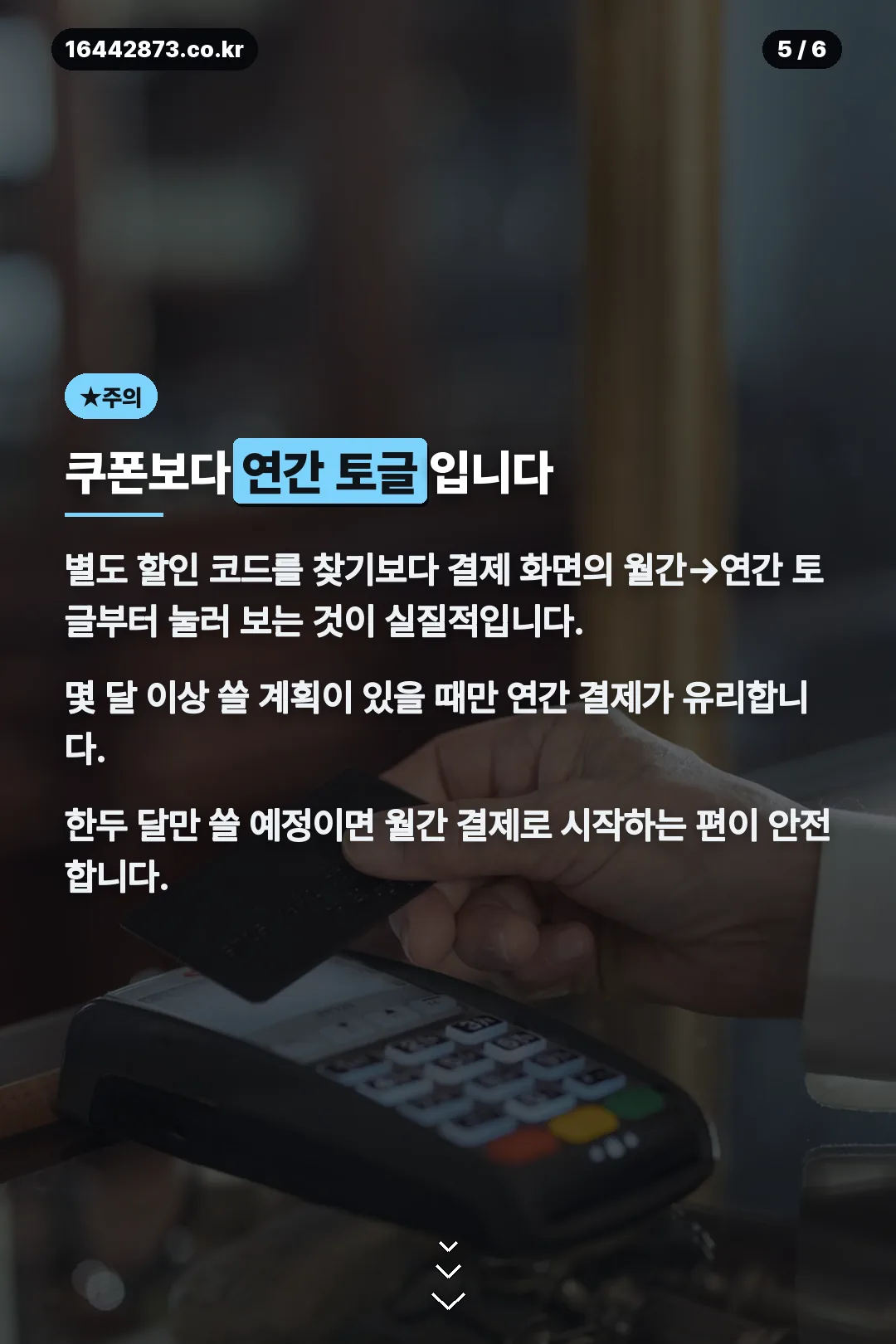 쿠폰보다 연간 토글