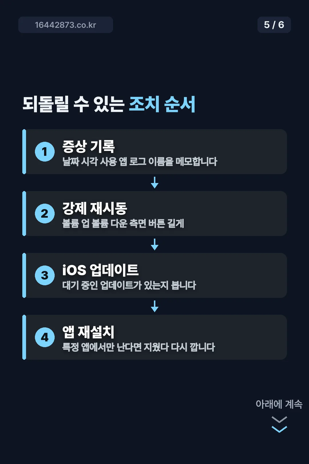 되돌릴 수 있는 조치 순서