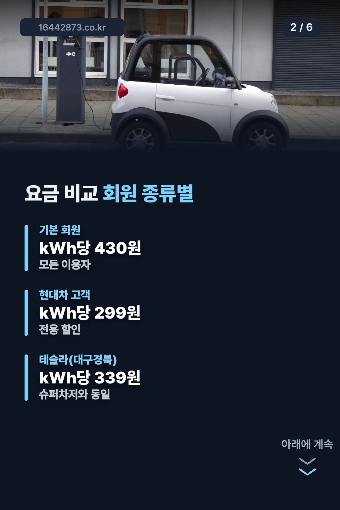 회원 종류별 요금 비교